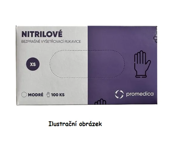 Rukavice vyšetřovací, nitrilové, 9N, vel. L, nepudrované, modré