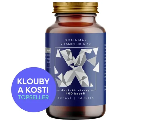 BrainMax Vitamin D3 & K2, D3 5000 IU / K2 jako MK7 all-trans K2VITAL®DELTA 150 mcg, 100 rostlinných kapslí