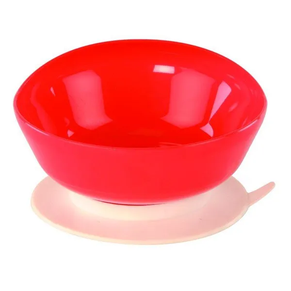 Miska hluboká s vyvýšeným okrajem, průměr 15 cm, bílá, červená