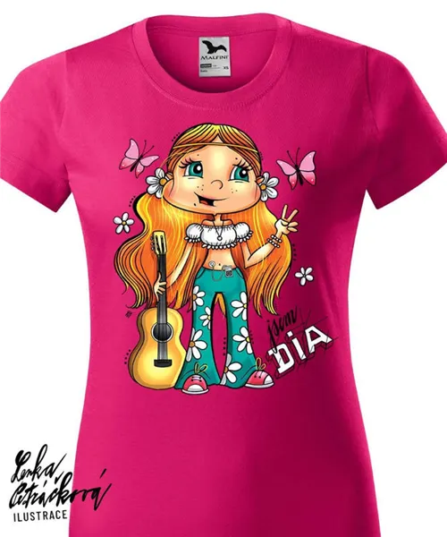DIA triko Hippie vel. 146 cm/10 let, malinová