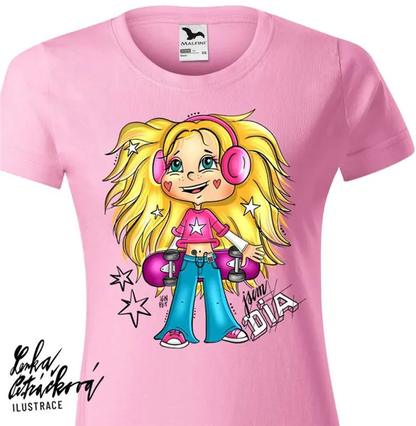 DIA triko Rebelka vel. 104-110 cm/ 3-4 roky, růžová