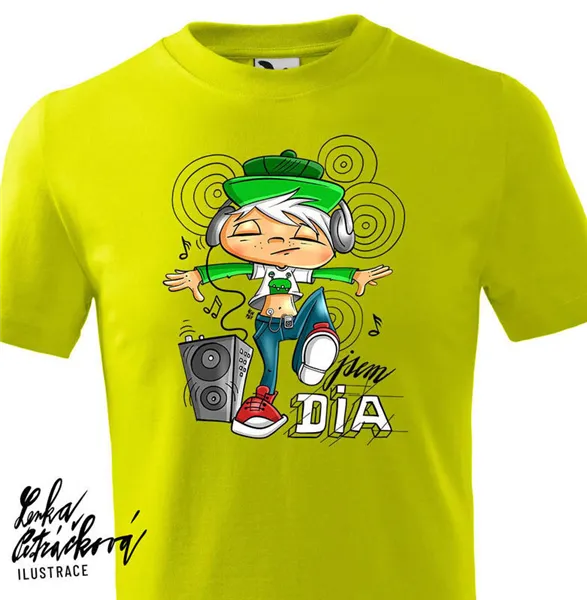 DIA triko Music vel. 122 cm /6 let, limetka