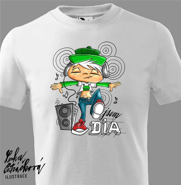 DIA triko Music vel. 158 cm/12 let, bílá