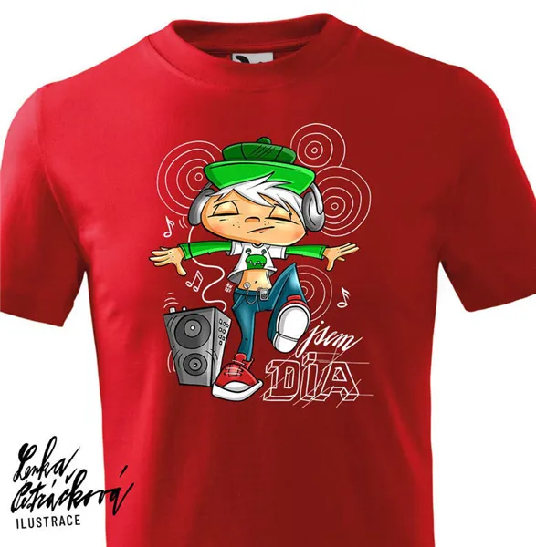 DIA triko Music vel. M, červená