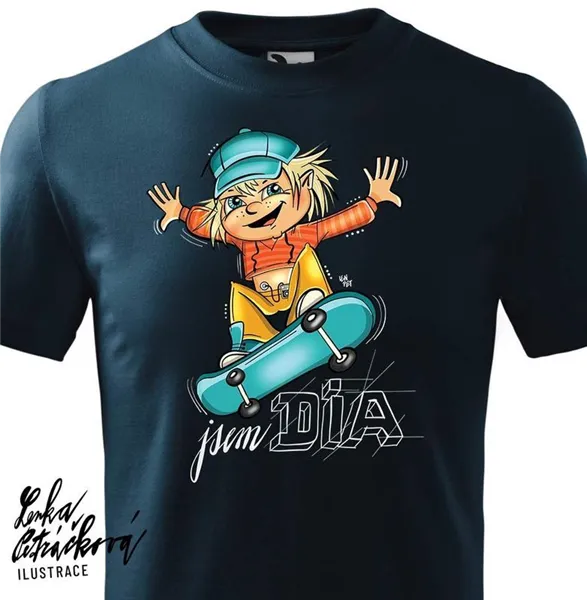 DIA triko Skejťák vel. 104-110 cm/ 3-4 roky, tm. modrá