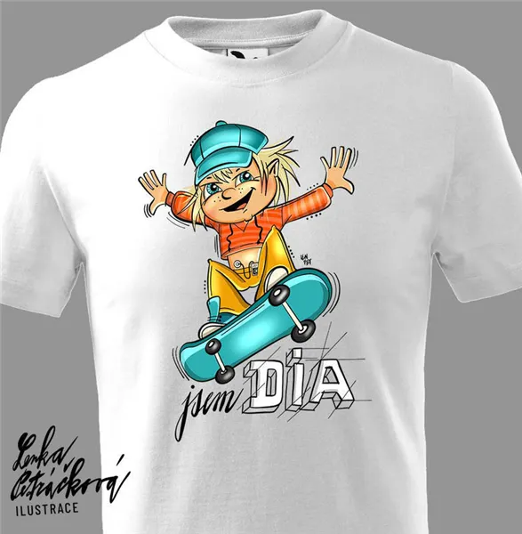 DIA triko Skejťák vel. L, bílá