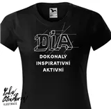 DIA triko text vel. 158 cm/12 let, černá