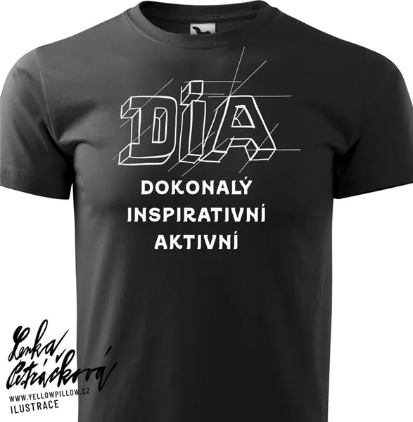DIA triko text vel. S, černá, pánské