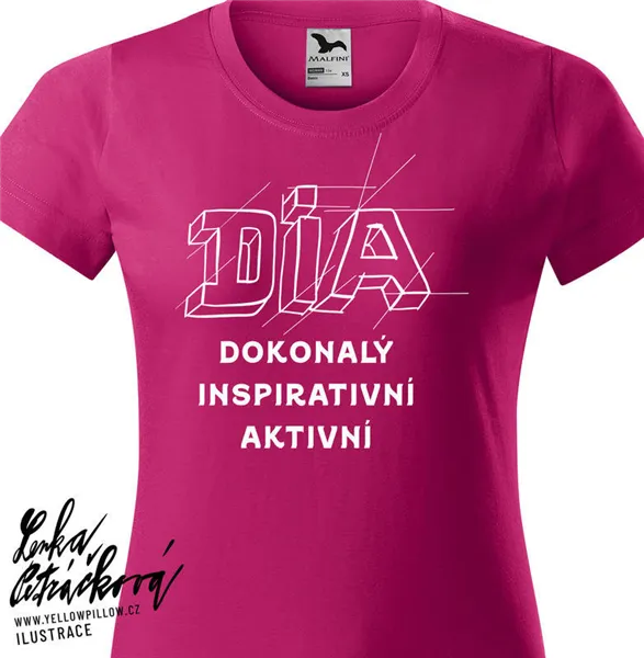 DIA triko text vel. 146 cm/10 let, růžová