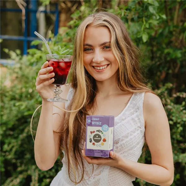 Leros Čajový dýchánek Černý rybíz Ice tea 20ks, nálevových sáčků