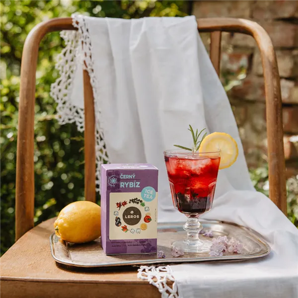 Leros Čajový dýchánek Černý rybíz Ice tea 20ks, nálevových sáčků