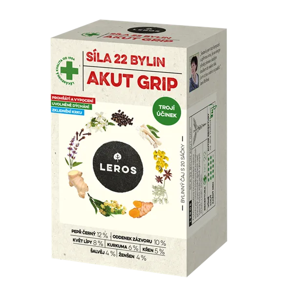 Leros Síla 22 bylin AKUT GRIP 20 n.s. 20ks, nálevových sáčků