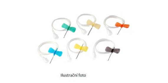 Infuzní set s křidélky, 23G, modrá