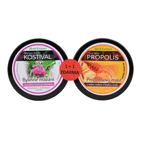DUOPACK bylinná mast kostival + bylinná mast propolis Herb Extract 2x75ml