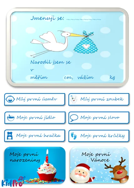Kniha: Moje první milníky pro chlapečky + samolepky