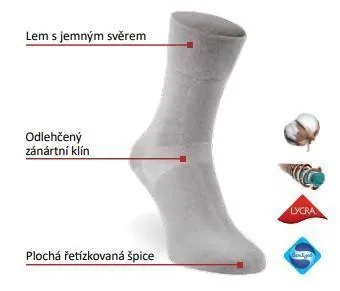Ponožky bavlněné, 39-42, modré 5050, DiaFit CLASSIC