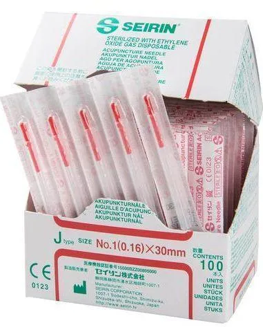 Jehly Seirin typ J/1 s plastikovým (PP) držátkem, aplikační trubičkou červené 0,16x30 mm,1002416