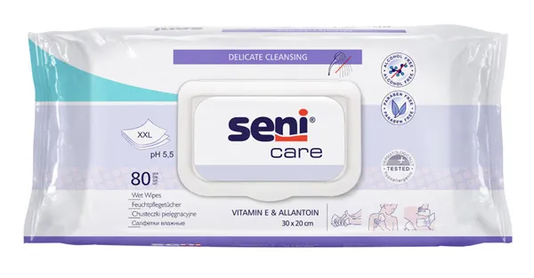 SENI CARE - Čistící ubrousky s plastovým uzávěrem 80ks