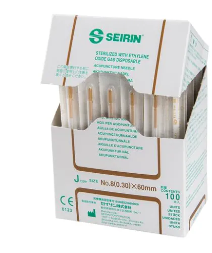 Jehly Seirin typ J/8 s plastikovým držátkem, aplikační trubičkou, hnědé 0,30 x 60 mm