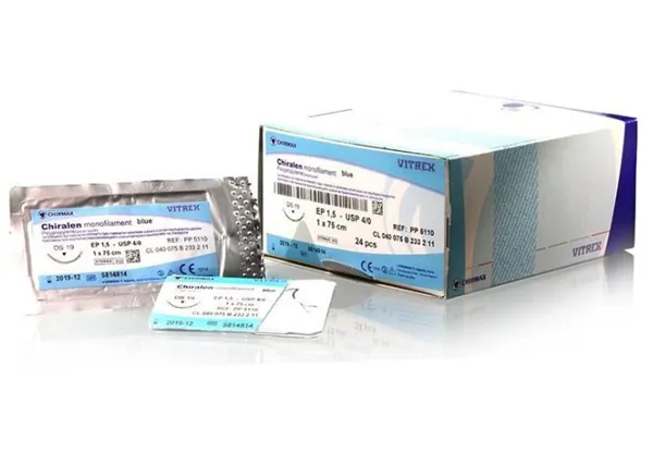 Chiraflon monofilament blue DS 19 USP 3/0 - EP 2 1x45cm