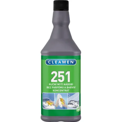 Cleamen 251 ruční mytí nádobí koncentrát, bez parfémů a barviv 1l
