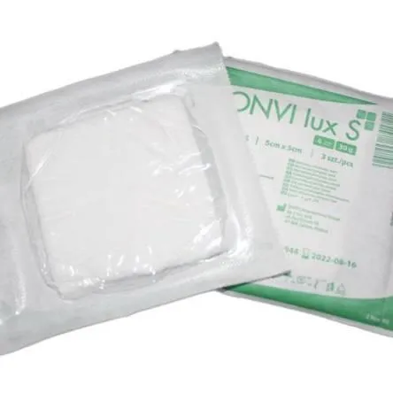 Komprese NONVI lux S z netkaného textilu, 7,5 x 7,5 cm 30G, 4W,(á3ks), (bal.á25ks), sterilní